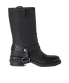 Miu Miu Round-head Short Boots In Black