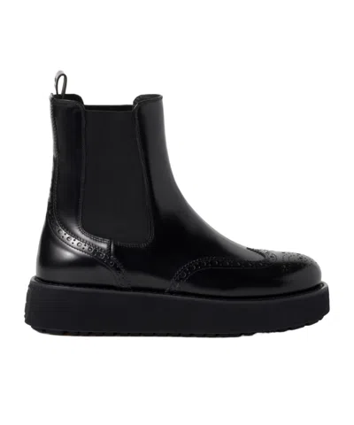 Miu Miu Round-head Short Boots In Black