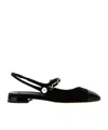 Miu Miu Round-headed Flat Sandals In Black