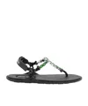 Miu Miu Sandali Infradito Riviere In Tessuto E Cristalli Donna In Black