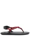Miu Miu Nastro Cross Rope Grip-strap Sandals In Gray