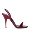 Miu Miu Round-headed High-heeled Sandals In Red