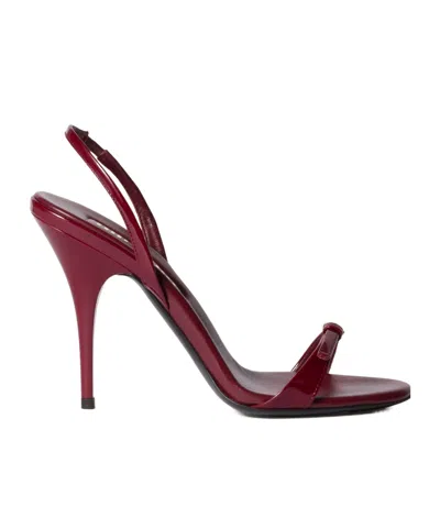 Miu Miu Round-headed High-heeled Sandals In Red