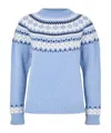 Miu Miu Wool Oversized Sweater Crew Neck Pattern In Blue