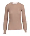 Miu Miu Round Neck Sweater In Brown