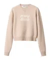 Miu Miu Round Neck Sweater In Nude