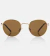 Miu Miu Round Sunglasses In Gold