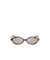 Miu Miu Brown Miu Regard Oval-frame Sunglasses In Gray