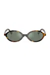 Miu Miu Regard Oval-frame Sunglasses In Green