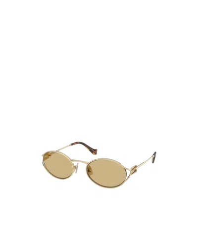 Miu Miu Round Sunglasses In Nude