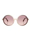 Miu Miu 0mu B02s Miu Regard 25g40s Marrone Sfumato Sunglasses In Pink