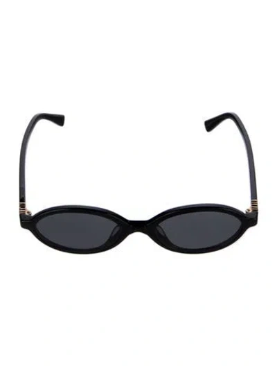 Pre-owned Miu Miu Round Tinted Sunglasses In Black