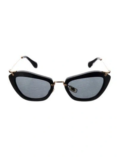 Pre-owned Miu Miu Round Tinted Sunglasses In Black