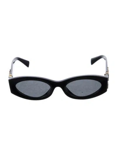 Pre-owned Miu Miu Round Tinted Sunglasses In Black