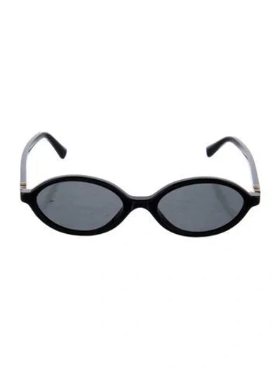Pre-owned Miu Miu Round Tinted Sunglasses In Black