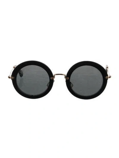 Pre-owned Miu Miu Round Tinted Sunglasses In Black