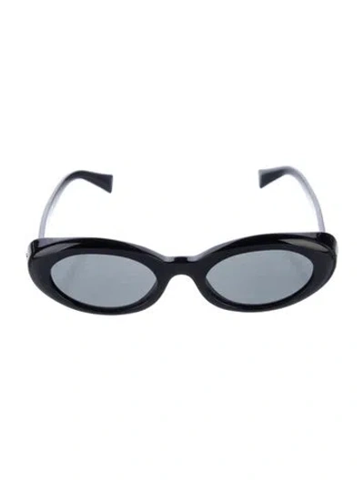 Pre-owned Miu Miu Round Tinted Sunglasses In Black