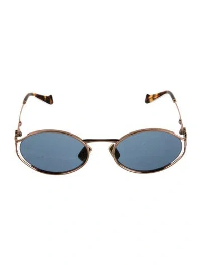 Pre-owned Miu Miu Round Tinted Sunglasses In Brown
