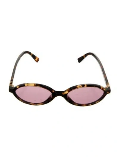 Pre-owned Miu Miu Round Tinted Sunglasses In Brown
