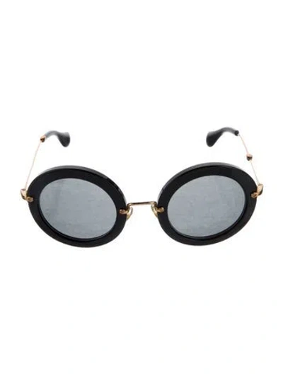 Pre-owned Miu Miu Round Tinted Sunglasses In Multi