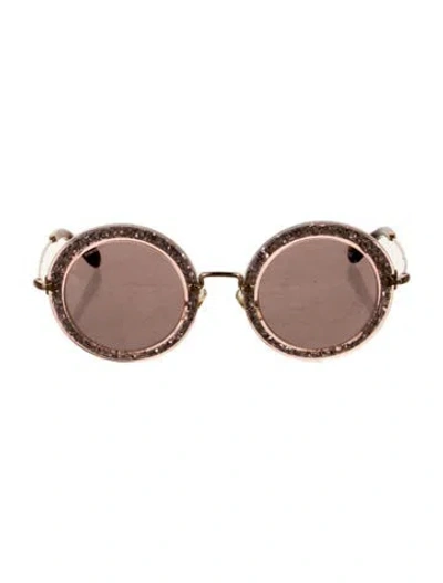 Pre-owned Miu Miu Round Tinted Sunglasses In Pink