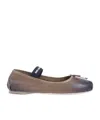Miu Miu Round Toe Ballet Shoes In Brown