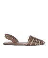 Miu Miu Round-toe Flat Sandals In Multi