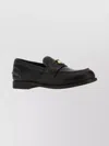 Miu Miu Round Toe Leather Loafers With Rubber Sole In Black