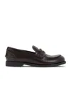 Miu Miu Logo Embossed Leather Loafers In Black