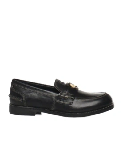 Miu Miu Round-toe Loafers In Black