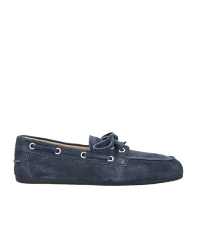 Miu Miu Round-toe Loafers In Blue