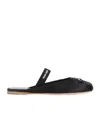 Miu Miu Black Viscose Mules In Black