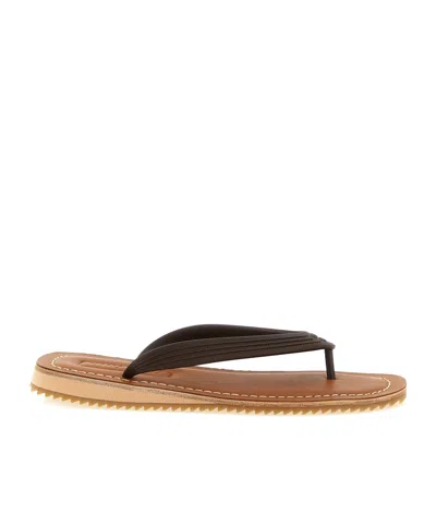 Miu Miu Round Toe Slippers In Multi