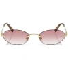 Miu Miu Womens Gold Mu A54s Oval-frame Metal Sunglasses In Gold