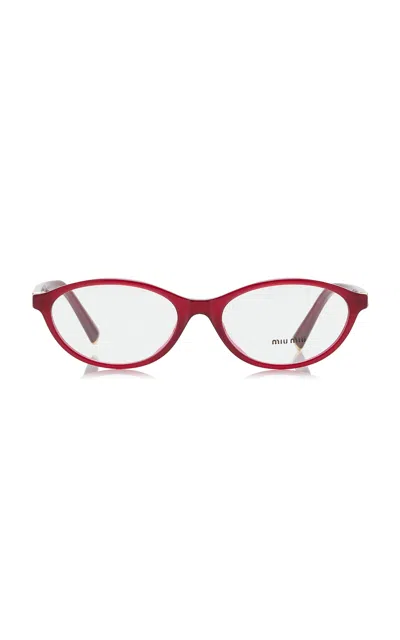 Miu Miu Round-frame Acetate Glasses In Orange