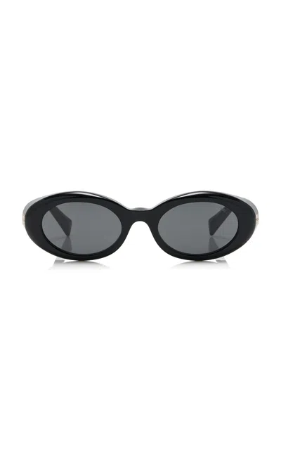 Miu Miu Round-frame Acetate Sunglasses In Metallic
