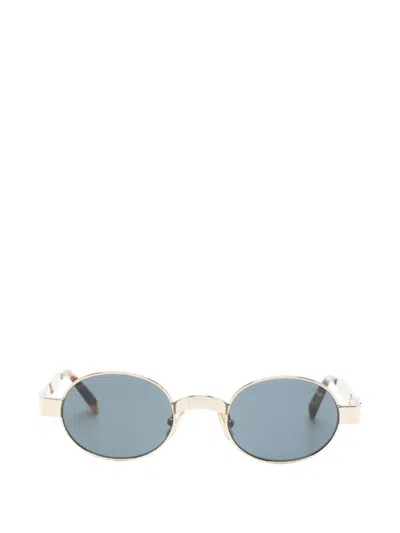 Miu Miu Round-frame Sunglasses In Gold