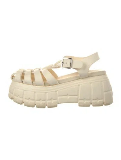 Pre-owned Miu Miu Rubber Espadrilles In Neutral