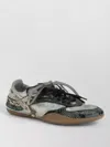 Miu Miu Gymnasium Technical Fabric And Python-print Ayers Leather Sneakers In Brown