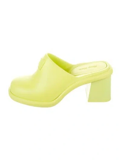 Pre-owned Miu Miu Rubber Mules In Green