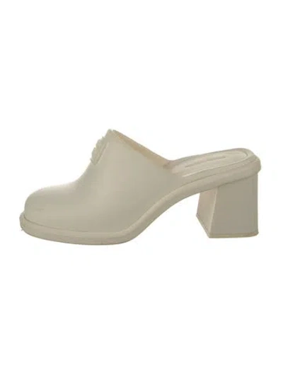 Pre-owned Miu Miu Rubber Mules In Neutral