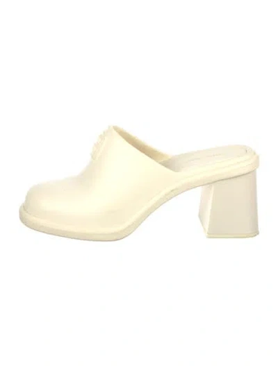 Pre-owned Miu Miu Rubber Mules In Neutral
