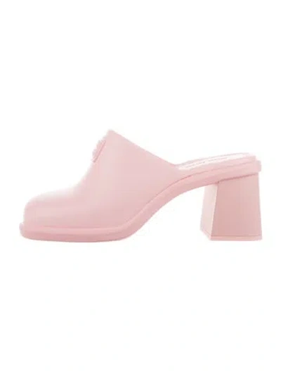 Pre-owned Miu Miu Rubber Mules In Pink