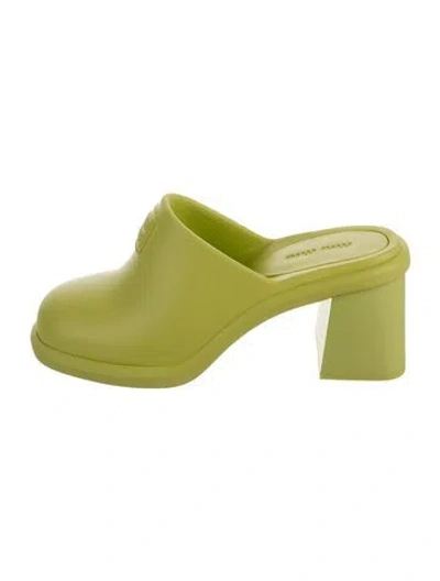 Pre-owned Miu Miu Rubber Slides W/ Tags In Green