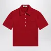 Miu Miu Ruby Red Technical Jersey Polo In Red