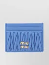 Miu Miu Ruched Leather Wallets And Cardholders In Blue
