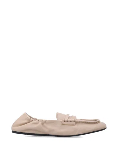 Miu Miu Ruched Moccasin Loafers In Pink