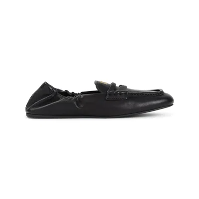 Miu Miu Ruches Leather Loafers