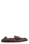 Miu Miu Women Ruches Leather Loafers With Lettering Logo In Multi