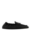 Miu Miu Nappa Leather Round Toe Loafers In Black